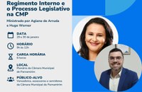 Regimento Interno e Processo Legislativo será tema de curso