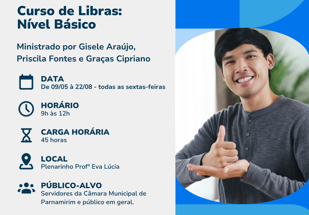 Inscrições abertas para o curso básico de Libras