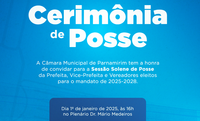 Posse da prefeita, vice-prefeita e vereadores será nesta quarta